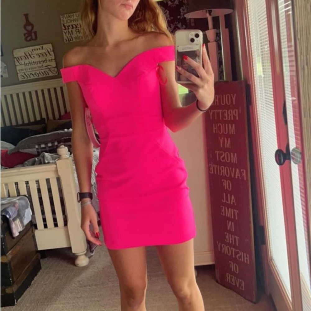 HOT PINK HOCO DRESS